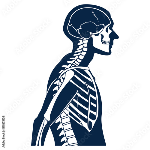 silhouette x - ray on white background