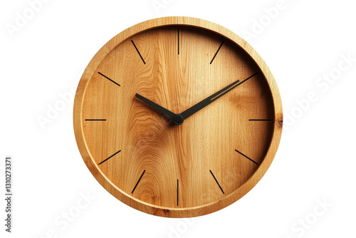 Wallpaper Mural Wall clock displays simple and elegant wooden design with black hands marking the time in a modern interior setting Torontodigital.ca