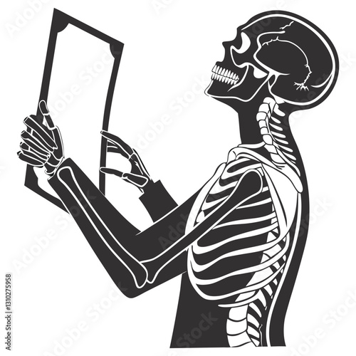 silhouette x - ray on white background