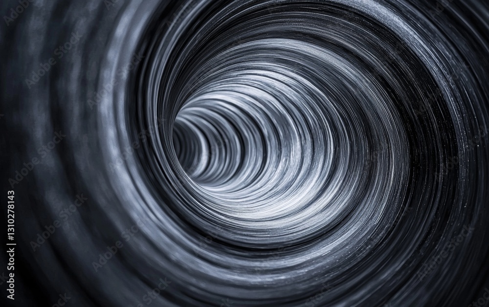 Abstract view of a swirling, dark tunnel with a smooth texture and gradient lighting Abstract view of a swirling, dark tunnel with a smooth texture and gradient lighting