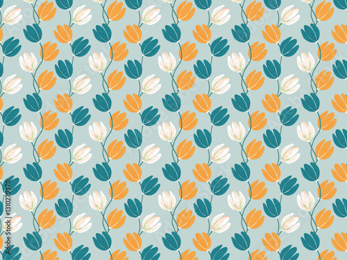 vector illustration of a seamless pattern buds