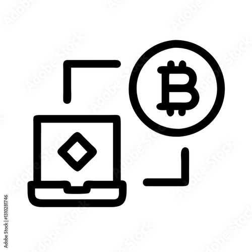 Crypto-exchange icon illustrating transaction process, financial concept