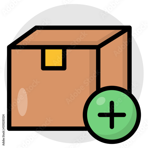 An editable design icon of add parcel