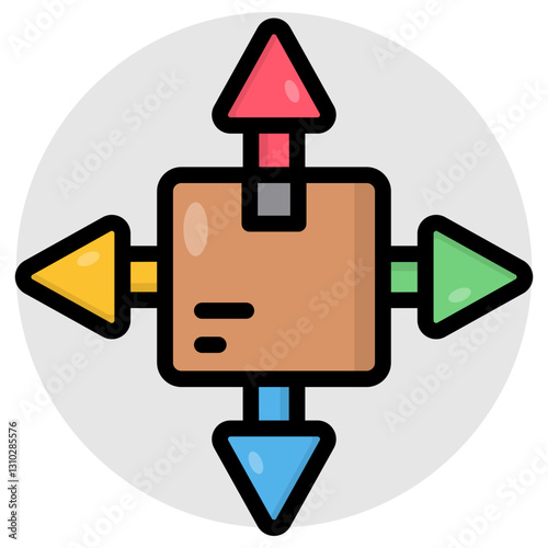 Editable design icon of parcel directions