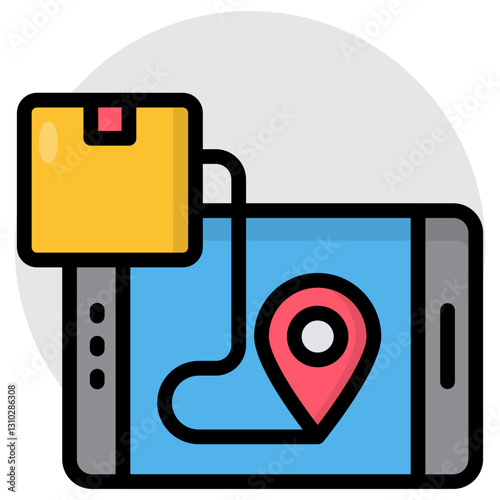 Modern design icon of mobile parcel tracking