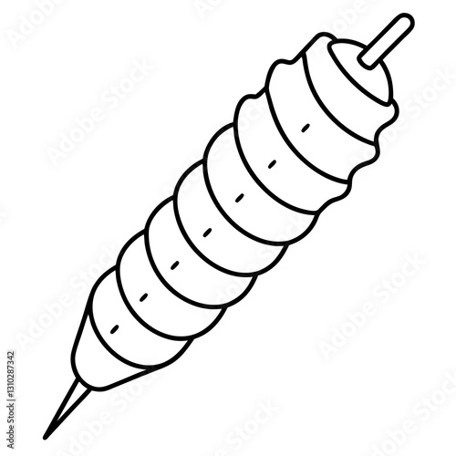 Close-up of a seashell on sandy beach with ocean waves in background