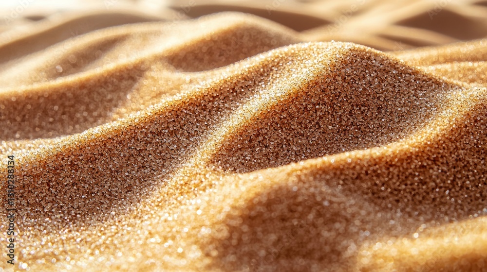 Close-up of golden sand dunes with gentle waves under bright sunlight Close-up of golden sand dunes with gentle waves under bright sunlight
