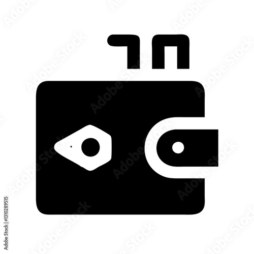 Crypto wallet icon displaying security features, fintech concept