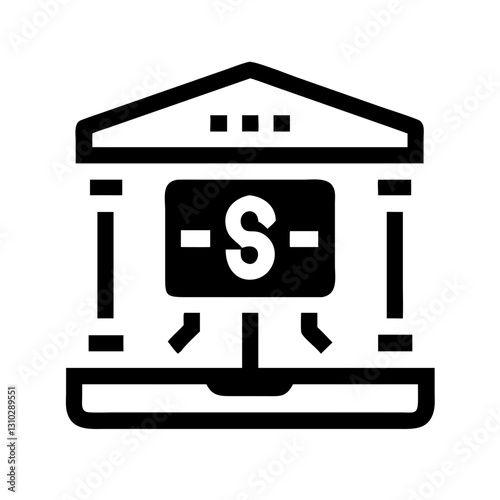 Digital bank icon representing financial technology services concept