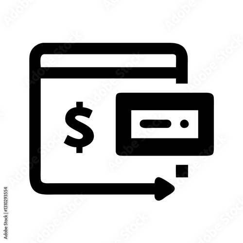 Payment gateway icon showing transaction process, financial concept