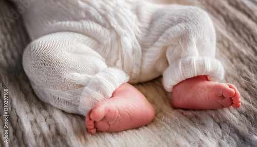 cute little newborn baby feet in close-up