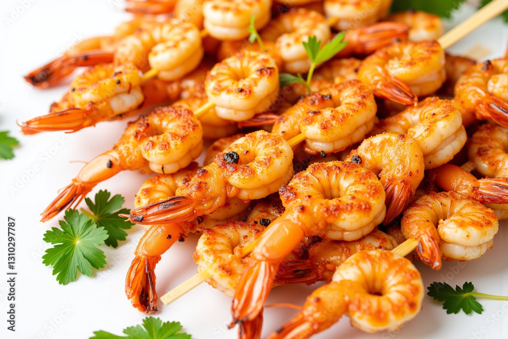 Grilled Shrimp Skewer on White Background – Tasty Seafood Delight
Grilled Shrimp Skewer on White Background – Tasty Seafood Delight
