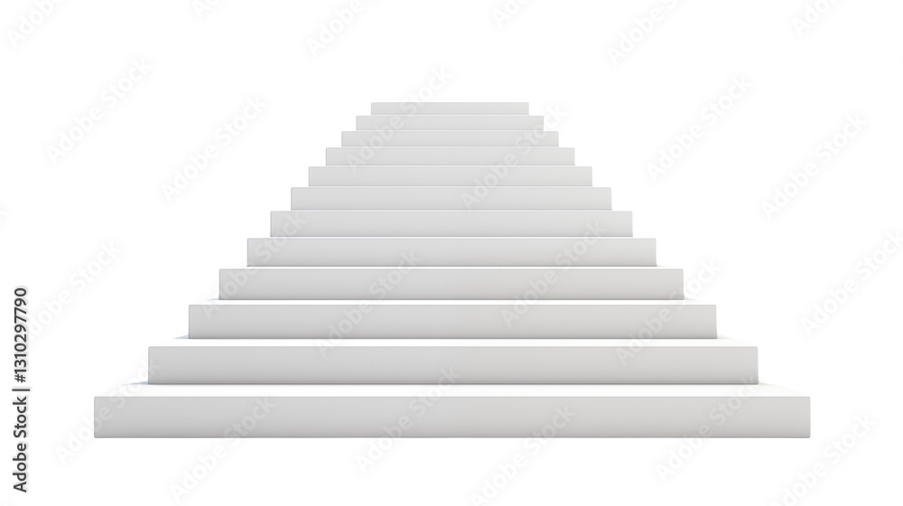 White Staircase Ascending to Success Modern Architecture Clean Design Empty Steps Upward Movement White Staircase Ascending to Success Modern Architecture Clean Design Empty Steps Upward Movement