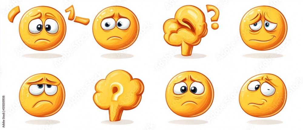 Fototapeta premium Professional Yellow Thinking Emoji for WhatsApp and Emoticon Usage