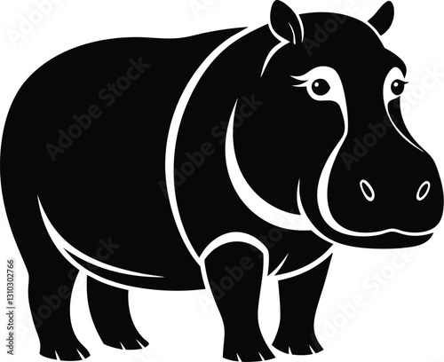 Hippopotamus silhouette vector 