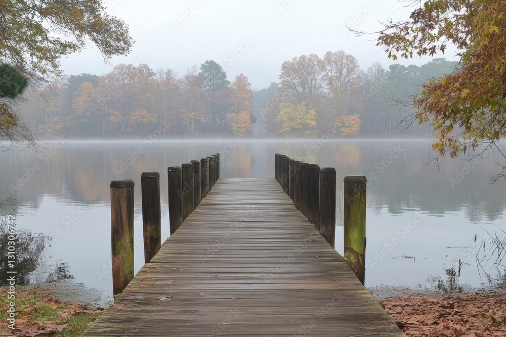 Arafed wooden pier surrounded by a serene lake and lush trees in the background. Arafed wooden pier surrounded by a serene lake and lush trees in the background.