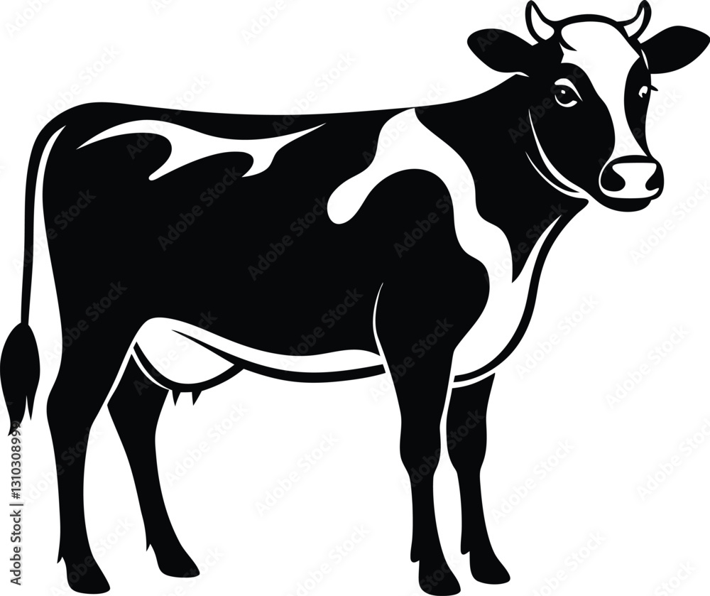 Fototapeta premium Dairy cow silhouette icon