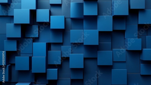Fototapeta Naklejka Na Ścianę i Meble -  Abstract blue square pattern wall
