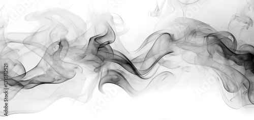 black smoke or fog isolated on white background.	