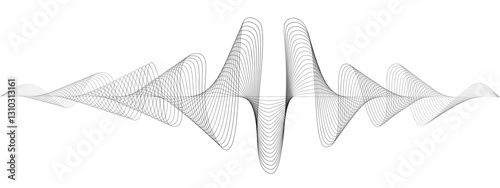 Abstract undulating lines of sound wave . Dynamic pulsating wave. Music concept, digital music frequency symbols. Vector illustration.