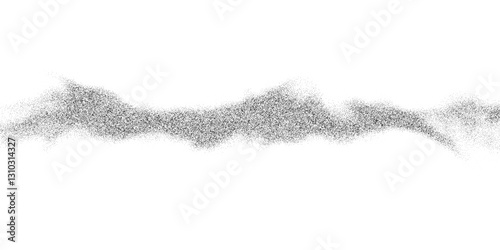 Abstract wave gradient combined with gritty pattern. Grainy overlay on monochrome background. Vector noise stipple, sand halftone texture, and digital grain glitch art.