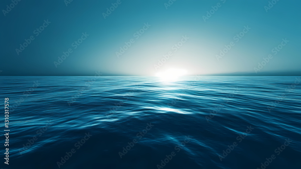 Obraz premium Blue infinity background: elegant low light photography for modern designs and creative projects. Boundless - Horizon. Illustration