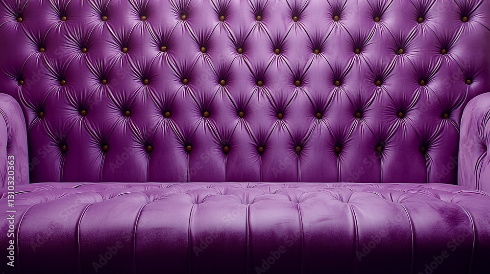 Obraz premium Purple velvet tufted sofa backdrop.