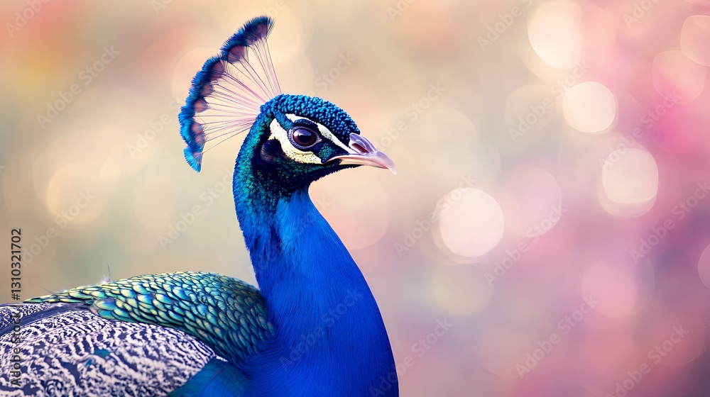 Fototapeta premium Elegant Peacock with Royal Feathers