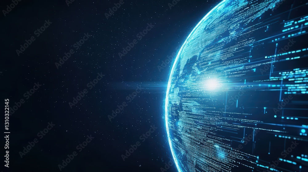 Obraz premium Futuristic Virtual Gaming World with Digital Elements and Bright Cosmic Features