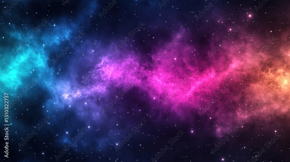 A stunning cosmic scene featuring vibrant colors and starry backgrounds, ideal for use in science fiction themes, space exploration projects, or as digital wallpaper to inspire imagination,
