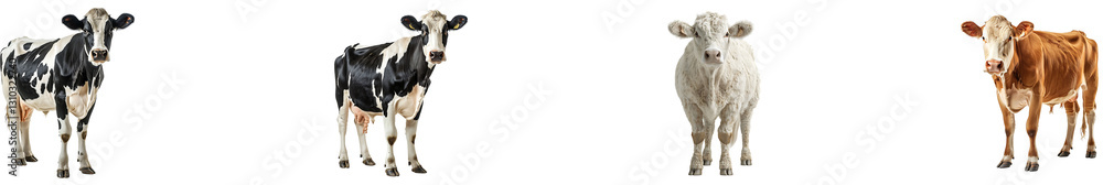 Cow on transparent background collection set Cow on transparent background collection set