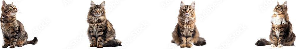 Naklejka premium cat on transparent background collection set