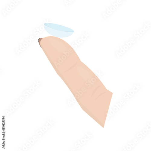 vector contact lens placed on finger
