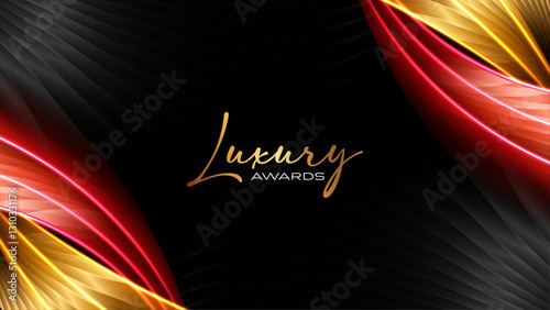 Black Red Golden Abstract Luxury Background. Modern Minimal Premium Design Template. Amazing Welcome Invite. Grand Celebration Banner for Birthday and Anniversary. Elegant Decorative Layout Template. 