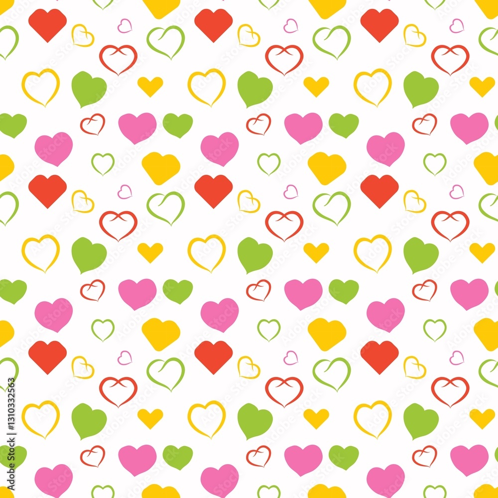 seamless pattern with colorful hearts modern romantic background seamless pattern with colorful hearts modern romantic background