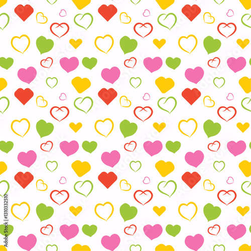 seamless pattern with colorful hearts modern romantic background for valentine day vector