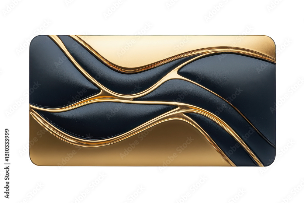 Fototapeta premium Elegant card design featuring flowing gold and black patterns in modern style showcasing contemporary aesthetics