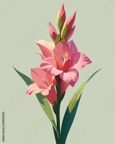Vibrant pink lilies blooming against a soft green background, showcasing nature's beauty