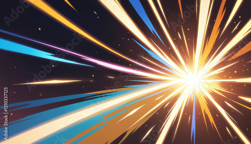Abstract Blast Excitement Explosion Lightning Bolt Starburst Background