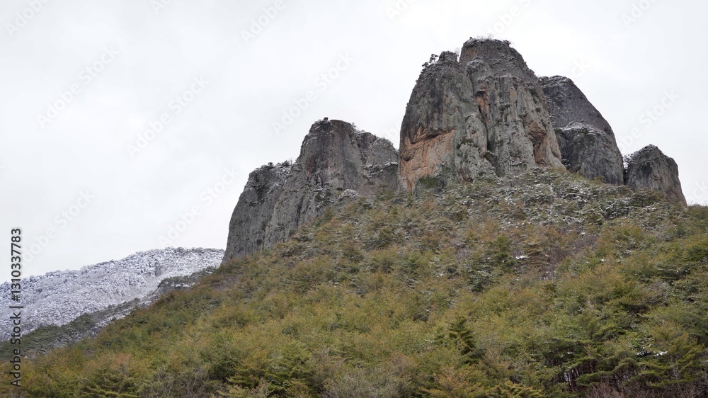 Winter scenery of Juwangsan Mountain in Korea Winter scenery of Juwangsan Mountain in Korea