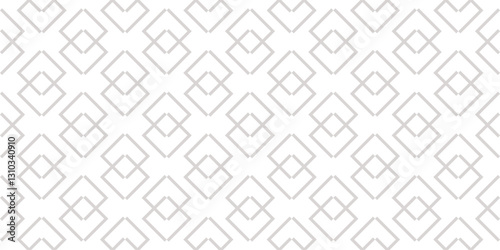 Subtle vector abstract geometric pattern with linear shapes, outline rhombuses, diamonds. Stylish minimal white and gray geo texture. Modern minimalist background. Repeated design for decor, wallpaper