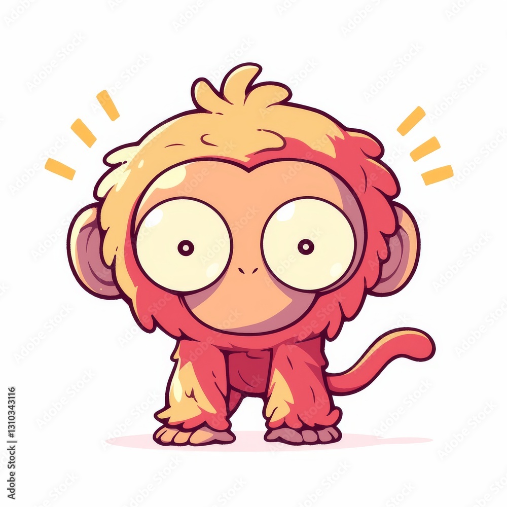 Obraz premium Cute Monkey Cartoon Illustration