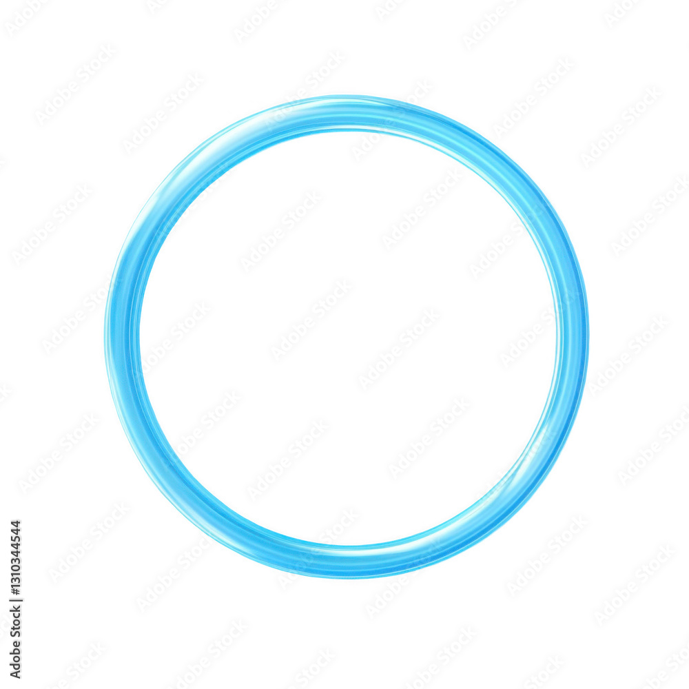 A simple blue, glowing neon ring on a white background A simple blue, glowing neon ring on a white background