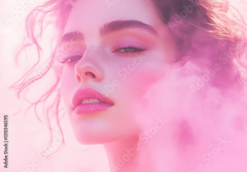 Pink Reverie: Ethereal Beauty in Soft Monochrome