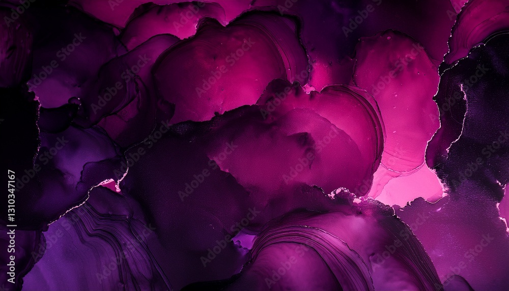 Obraz premium Black, dark purple, red, burgundy, wine, magenta, maroon, and plum watercolor. Abstract art colorful background. Chaos splash, daub, stain, blob, splatter, and grunge dirty effects. Fantasy horror 