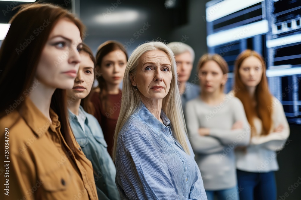 Obraz premium A diverse group of professionals shares insights in a contemporary office environment, showcasing active engagement and collaboration