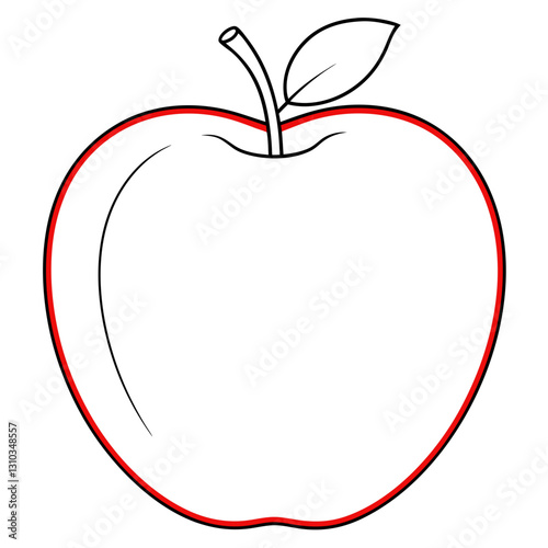 Fresh apple illustration with vibrant colors on a clean background