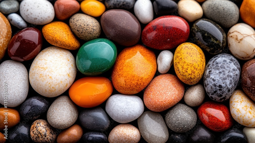 Colorful polished stones close-up, textured background, possible use for design, d?cor Colorful polished stones close-up, textured background, possible use for design, d?cor