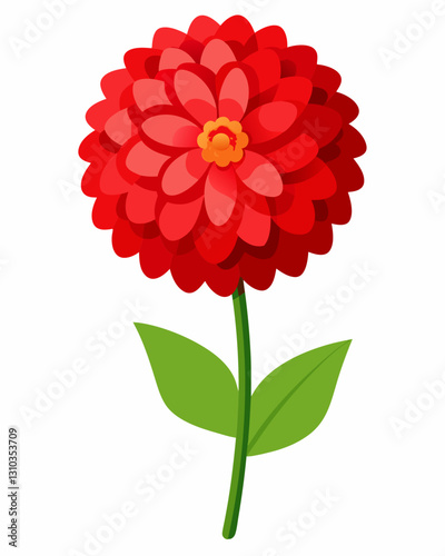 Vibrant red flower with layered petals against a clean white background