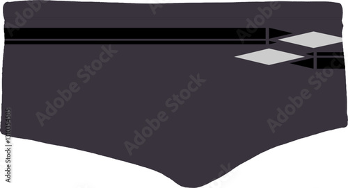 Sporty men's swim brief with minimalist geometric design in vector